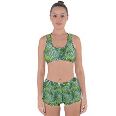 Green Leaves Racerback Boyleg Bikini Set by goljakoff