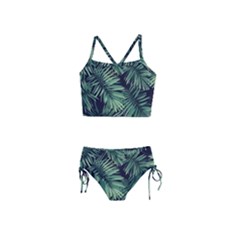 Green Palm Leaves Girls  Tankini Swimsuit by goljakoff