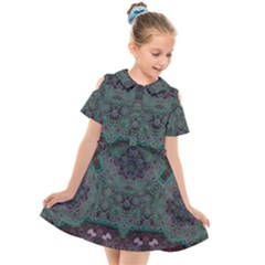 Mandala Corset Kids  Short Sleeve Shirt Dress by MRNStudios