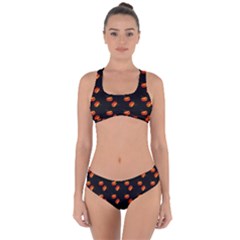 Kawaii Pumpkin Black Criss Cross Bikini Set by vintage2030