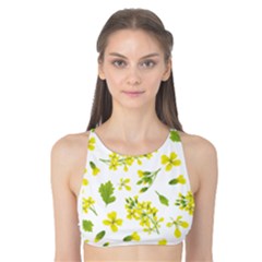 Yellow Flowers Tank Bikini Top by designsbymallika