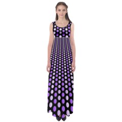 Purple And Pink Dots Pattern, Black Background Empire Waist Maxi Dress by Casemiro