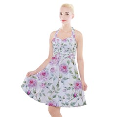 Rose Flowers Halter Party Swing Dress  by goljakoff