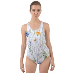 Summer Flowers Cut-out Back One Piece Swimsuit by goljakoff