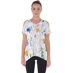 Summer Flowers Cut Out Side Drop Tee by goljakoff