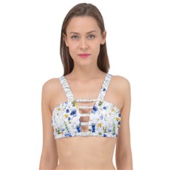 Summer Flowers Cage Up Bikini Top by goljakoff