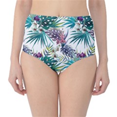Tropical Flowers Pattern Classic High-waist Bikini Bottoms by goljakoff