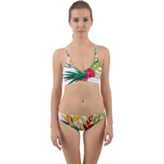 Tropical Flowers Wrap Around Bikini Set by goljakoff