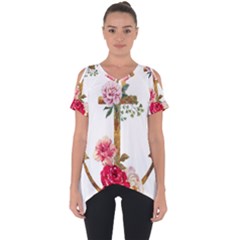 Flowers Anchor Cut Out Side Drop Tee by goljakoff