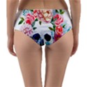Skull and flowers Reversible Mid-Waist Bikini Bottoms View2
