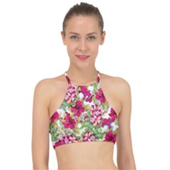 Rose Blossom Racer Front Bikini Top by goljakoff
