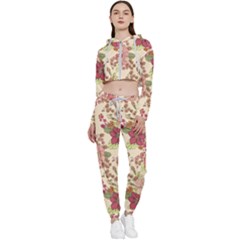 Vintage Garden Flowers Cropped Zip Up Lounge Set by goljakoff