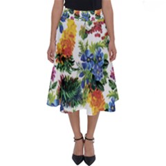 Flowers Pattern Perfect Length Midi Skirt