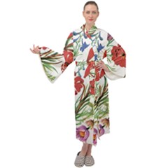 Summer Flowers Maxi Velour Kimono by goljakoff