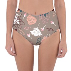 Rose -01 Reversible High-waist Bikini Bottoms by LakenParkDesigns