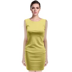 Arylide Yellow & Black - Sleeveless Velvet Midi Dress by FashionLane