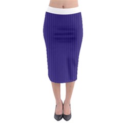 Berry Blue & White - Midi Pencil Skirt by FashionLane