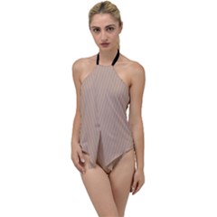 Toasted Almond & Black - Go With The Flow One Piece Swimsuit by FashionLane