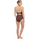 Emperador Brown & White - Scallop Top Cut Out Swimsuit View2