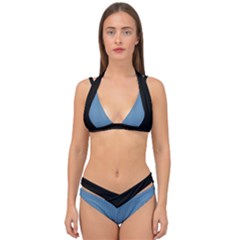 Air Force Blue & Black - Double Strap Halter Bikini Set by FashionLane