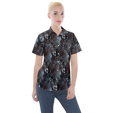 Black Pearls Women s Short Sleeve Pocket Shirt by MRNStudios