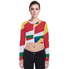 Seychelles Flag Long Sleeve Zip Up Bomber Jacket by FlagGallery