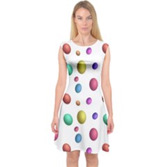 Egg Easter Texture Colorful Capsleeve Midi Dress
