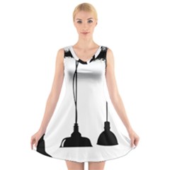 Lanterns Lamps Light Ceiling V-neck Sleeveless Dress by Alisyart