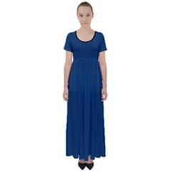 Aegean Blue - High Waist Short Sleeve Maxi Dress by FashionLane