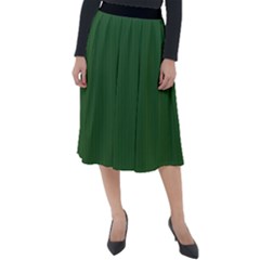 Basil Green - Classic Velour Midi Skirt  by FashionLane