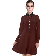 Bean Black - Long Sleeve Chiffon Shirt Dress by FashionLane