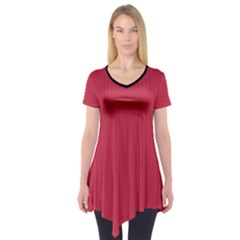 French Raspberry Red - Short Sleeve Tunic  by FashionLane
