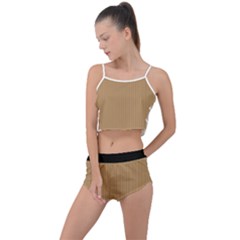 Wood Brown - Summer Cropped Co-ord Set by FashionLane