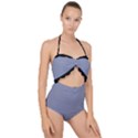 Cool Grey - Scallop Top Cut Out Swimsuit View1
