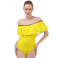 Aureolin - Off Shoulder Velour Bodysuit  by FashionLane