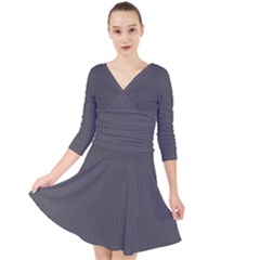 Blackened Pearl - Quarter Sleeve Front Wrap Dress by FashionLane