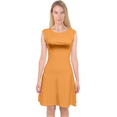 Deep Saffron - Capsleeve Midi Dress by FashionLane