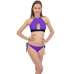 Just Purple - Cross Front Halter Bikini Set by FashionLane