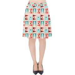 Retro Digital Velvet High Waist Skirt