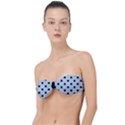 Large Black Polka Dots On Beau Blue - Classic Bandeau Bikini Top  View1