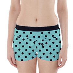 Large Black Polka Dots On Tiffany Blue - Boyleg Bikini Wrap Bottoms by FashionLane