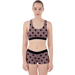Large Black Polka Dots On Burnished Brown - Work It Out Gym Set by FashionLane