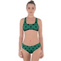 Large Black Polka Dots On Cadmium Green - Criss Cross Bikini Set View1