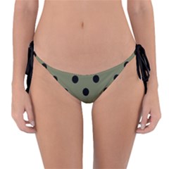 Large Black Polka Dots On Calliste Green - Reversible Bikini Bottom by FashionLane