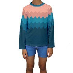 Flat Ocean Palette Kids  Long Sleeve Swimwear by goljakoff