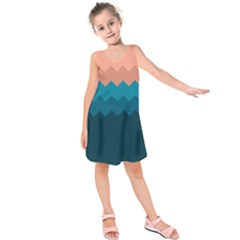Flat Ocean Palette Kids  Sleeveless Dress by goljakoff