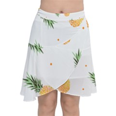 Pineapple Pattern Chiffon Wrap Front Skirt by goljakoff