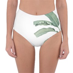 Palm Leaves Reversible High-waist Bikini Bottoms by goljakoff