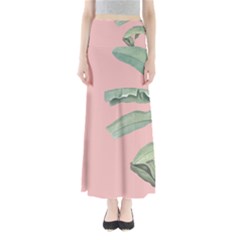 Palm Leaf On Pink Full Length Maxi Skirt by goljakoff