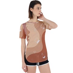 Online Woman Beauty Brown Perpetual Short Sleeve T-shirt by Mariart